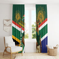 Custom South Africa Rugby Window Curtain 2024 Go Springboks Mascot African Pattern - Wonder Print Shop