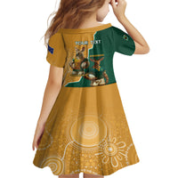 Personalised South Africa And Australia Rugby Family Matching Summer Maxi Dress and Hawaiian Shirt 2024 Springboks Wallabies Mascots Together - Wonder Print Shop