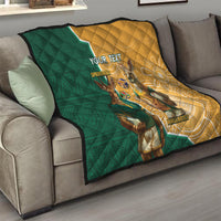 Personalised South Africa And Australia Rugby Quilt 2024 Springboks Wallabies Mascots Together - Wonder Print Shop
