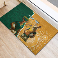 Personalised South Africa And Australia Rugby Rubber Doormat 2024 Springboks Wallabies Mascots Together - Wonder Print Shop