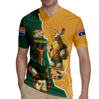 Personalised South Africa And Australia Rugby Rugby Jersey 2024 Springboks Wallabies Mascots Together - Wonder Print Shop