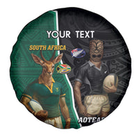 Personalised New Zealand And South Africa Rugby Spare Tire Cover 2024 All Black Springboks Mascots Together - Wonder Print Shop