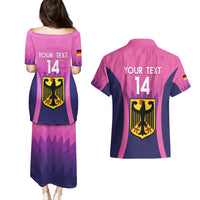 Custom Germany Football Couples Matching Puletasi and Hawaiian Shirt 2024 Nationalelf - Pink Version - Wonder Print Shop