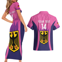 Custom Germany Football Couples Matching Short Sleeve Bodycon Dress and Hawaiian Shirt 2024 Nationalelf - Pink Version - Wonder Print Shop