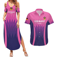Custom Germany Football Couples Matching Summer Maxi Dress and Hawaiian Shirt 2024 Nationalelf - Pink Version - Wonder Print Shop