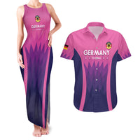 Custom Germany Football Couples Matching Tank Maxi Dress and Hawaiian Shirt 2024 Nationalelf - Pink Version - Wonder Print Shop