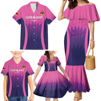 Custom Germany Football Family Matching Mermaid Dress and Hawaiian Shirt 2024 Nationalelf - Pink Version - Wonder Print Shop