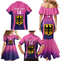 Custom Germany Football Family Matching Mermaid Dress and Hawaiian Shirt 2024 Nationalelf - Pink Version - Wonder Print Shop