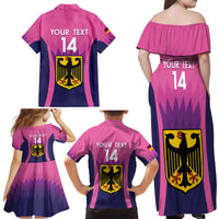 Custom Germany Football Family Matching Off Shoulder Maxi Dress and Hawaiian Shirt 2024 Nationalelf - Pink Version - Wonder Print Shop