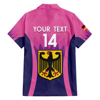 Custom Germany Football Family Matching Off Shoulder Short Dress and Hawaiian Shirt 2024 Nationalelf - Pink Version - Wonder Print Shop