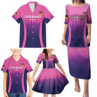 Custom Germany Football Family Matching Puletasi and Hawaiian Shirt 2024 Nationalelf - Pink Version - Wonder Print Shop