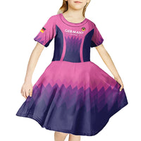 Custom Germany Football Kid Short Sleeve Dress 2024 Nationalelf - Pink Version - Wonder Print Shop
