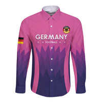 Custom Germany Football Long Sleeve Button Shirt 2024 Nationalelf - Pink Version - Wonder Print Shop
