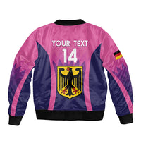 Custom Germany Football Sleeve Zip Bomber Jacket 2024 Nationalelf - Pink Version - Wonder Print Shop