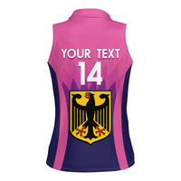 Custom Germany Football Women Sleeveless Polo Shirt 2024 Nationalelf - Pink Version - Wonder Print Shop