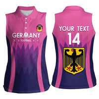 Custom Germany Football Women Sleeveless Polo Shirt 2024 Nationalelf - Pink Version - Wonder Print Shop