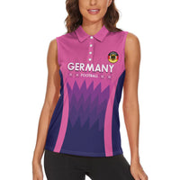 Custom Germany Football Women Sleeveless Polo Shirt 2024 Nationalelf - Pink Version - Wonder Print Shop