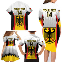 Custom Germany Football Family Matching Long Sleeve Bodycon Dress and Hawaiian Shirt 2024 Nationalelf - White Version - Wonder Print Shop