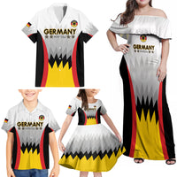 Custom Germany Football Family Matching Off Shoulder Maxi Dress and Hawaiian Shirt 2024 Nationalelf - White Version - Wonder Print Shop