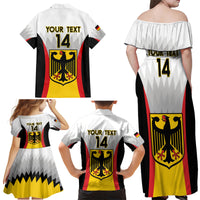 Custom Germany Football Family Matching Off Shoulder Maxi Dress and Hawaiian Shirt 2024 Nationalelf - White Version - Wonder Print Shop