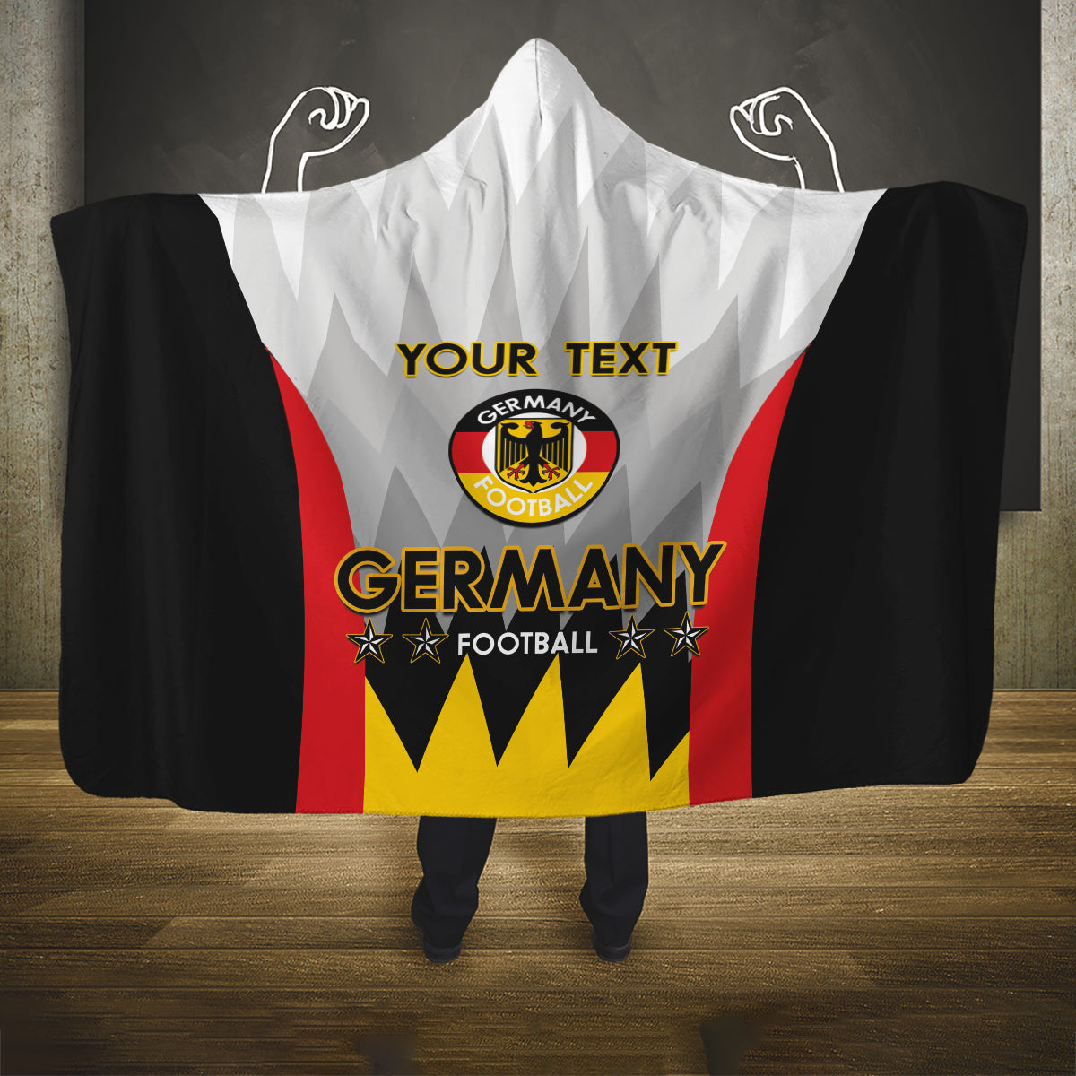 Custom Germany Football Hooded Blanket 2024 Nationalelf - White Version