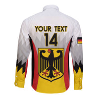 Custom Germany Football Long Sleeve Button Shirt 2024 Nationalelf - White Version - Wonder Print Shop