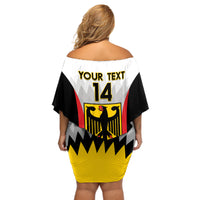 Custom Germany Football Off Shoulder Short Dress 2024 Nationalelf - White Version - Wonder Print Shop