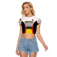 Custom Germany Football Raglan Cropped T Shirt 2024 Nationalelf - White Version - Wonder Print Shop