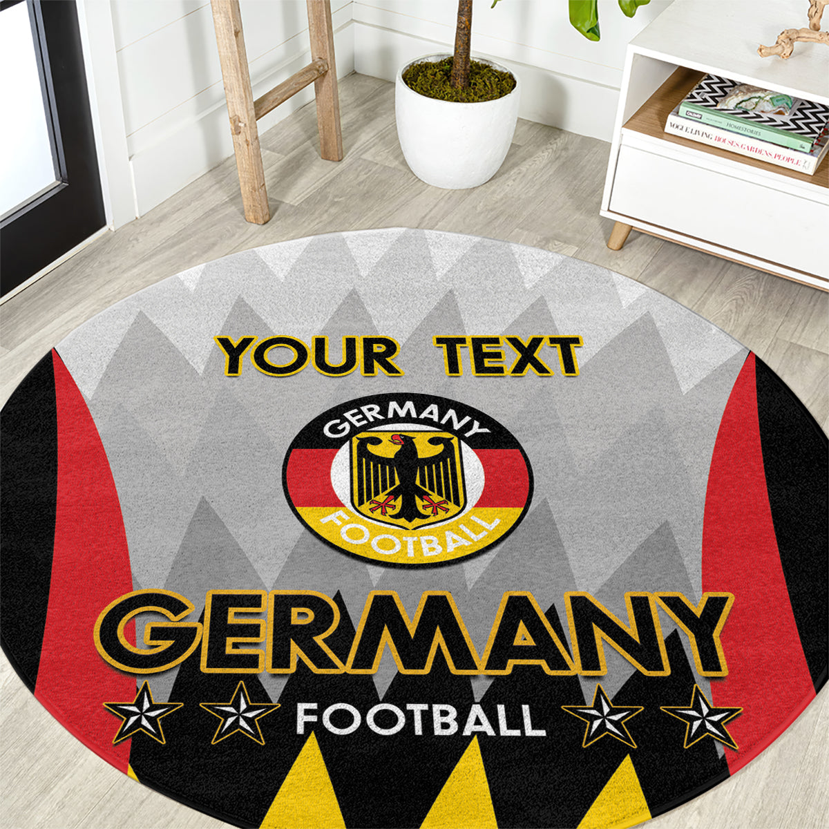Custom Germany Football Round Carpet 2024 Nationalelf - White Version