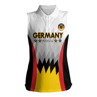 Custom Germany Football Women Sleeveless Polo Shirt 2024 Nationalelf - White Version - Wonder Print Shop
