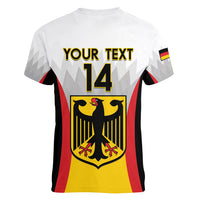 Custom Germany Football Women V-Neck T-Shirt 2024 Nationalelf - White Version - Wonder Print Shop