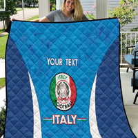 Custom Italy Football Quilt 2024 Gli Azzurri Marble Pattern - Wonder Print Shop