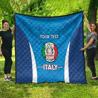 Custom Italy Football Quilt 2024 Gli Azzurri Marble Pattern - Wonder Print Shop