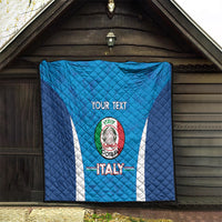 Custom Italy Football Quilt 2024 Gli Azzurri Marble Pattern - Wonder Print Shop