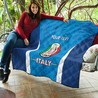 Custom Italy Football Quilt 2024 Gli Azzurri Marble Pattern - Wonder Print Shop