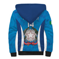 Custom Italy Football Sherpa Hoodie 2024 Gli Azzurri Marble Pattern - Wonder Print Shop