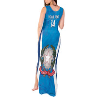 Custom Italy Football Tank Maxi Dress 2024 Gli Azzurri Marble Pattern - Wonder Print Shop
