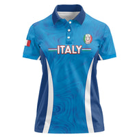 Custom Italy Football Women Polo Shirt 2024 Gli Azzurri Marble Pattern - Wonder Print Shop