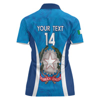 Custom Italy Football Women Polo Shirt 2024 Gli Azzurri Marble Pattern - Wonder Print Shop