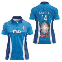 Custom Italy Football Women Polo Shirt 2024 Gli Azzurri Marble Pattern - Wonder Print Shop