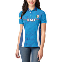 Custom Italy Football Women Polo Shirt 2024 Gli Azzurri Marble Pattern - Wonder Print Shop