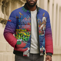 Catherine Flon Haiti Flag Day Bomber Puffer Jacket Ayiti Cherie Coat Of Arms