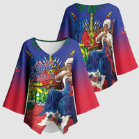 Catherine Flon Haiti Flag Day Kimono Sleeve Blouse Ayiti Cherie Coat Of Arms