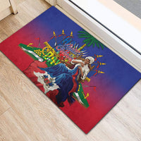 Catherine Flon Haiti Flag Day Rubber Doormat Ayiti Cherie Coat Of Arms
