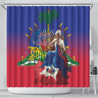 Catherine Flon Haiti Flag Day Shower Curtain Ayiti Cherie Coat Of Arms