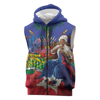 Catherine Flon Haiti Flag Day Sleeveless Zip Hoodie Ayiti Cherie Coat Of Arms