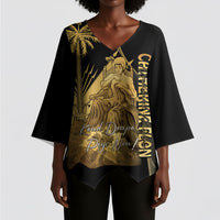 Catherine Flon Haiti Flag Day Kimono Sleeve Blouse National Heroine Koud Drapo Peyi Nou