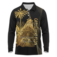 Catherine Flon Haiti Flag Day Long Sleeve Polo Shirt National Heroine Koud Drapo Peyi Nou