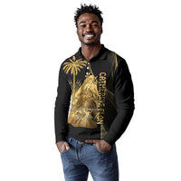 Catherine Flon Haiti Flag Day Long Sleeve Polo Shirt National Heroine Koud Drapo Peyi Nou