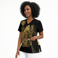 Catherine Flon Haiti Flag Day Scrub Top National Heroine Koud Drapo Peyi Nou